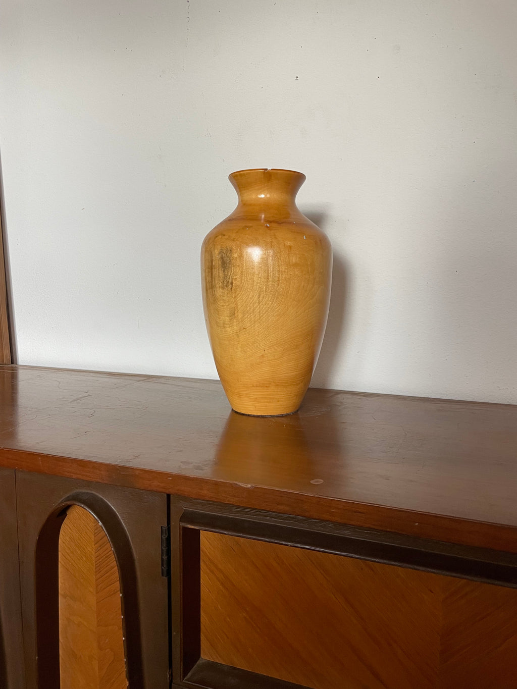 handmade turned oak vase