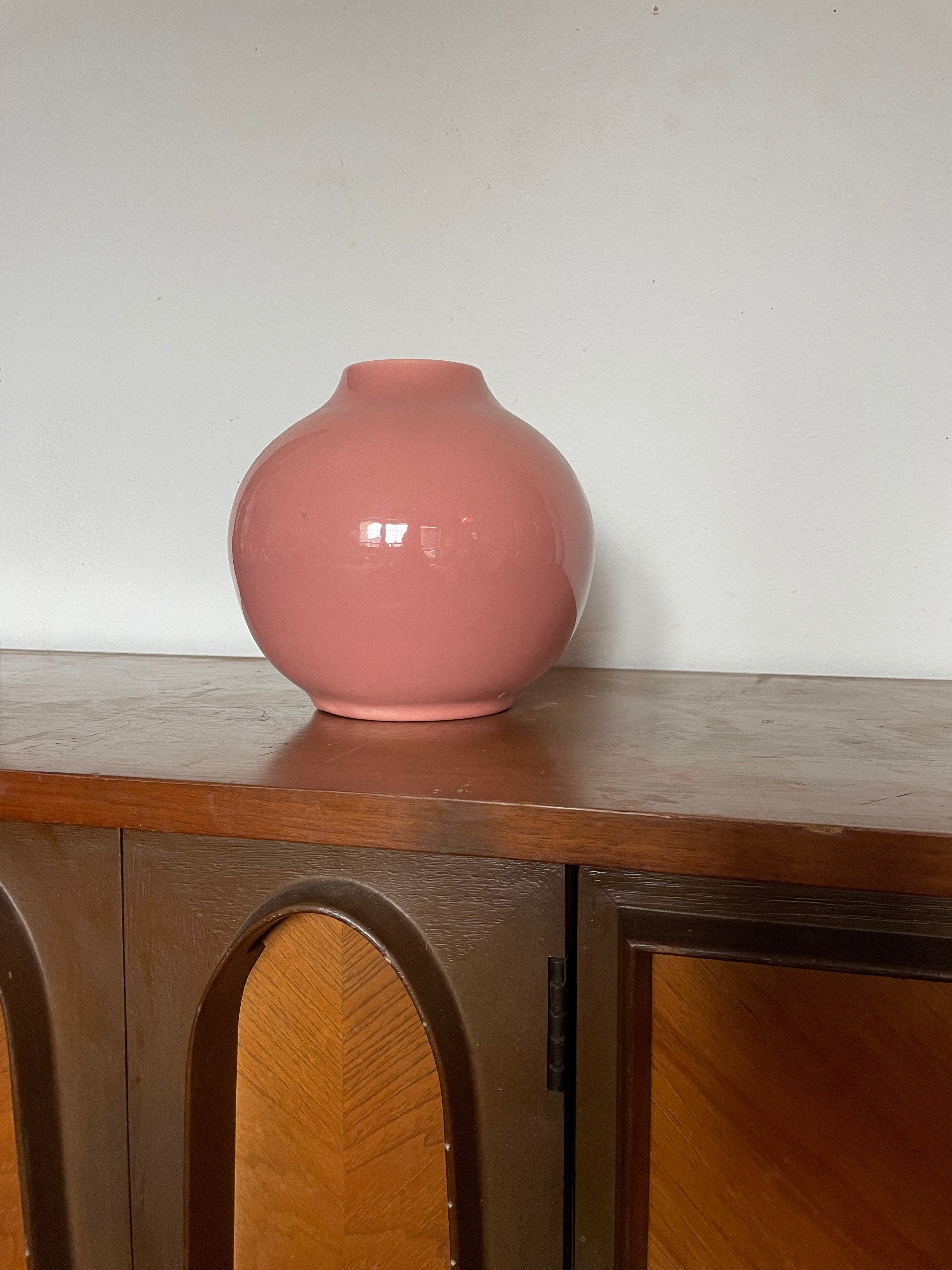 jenkins ceramic globular pink vase