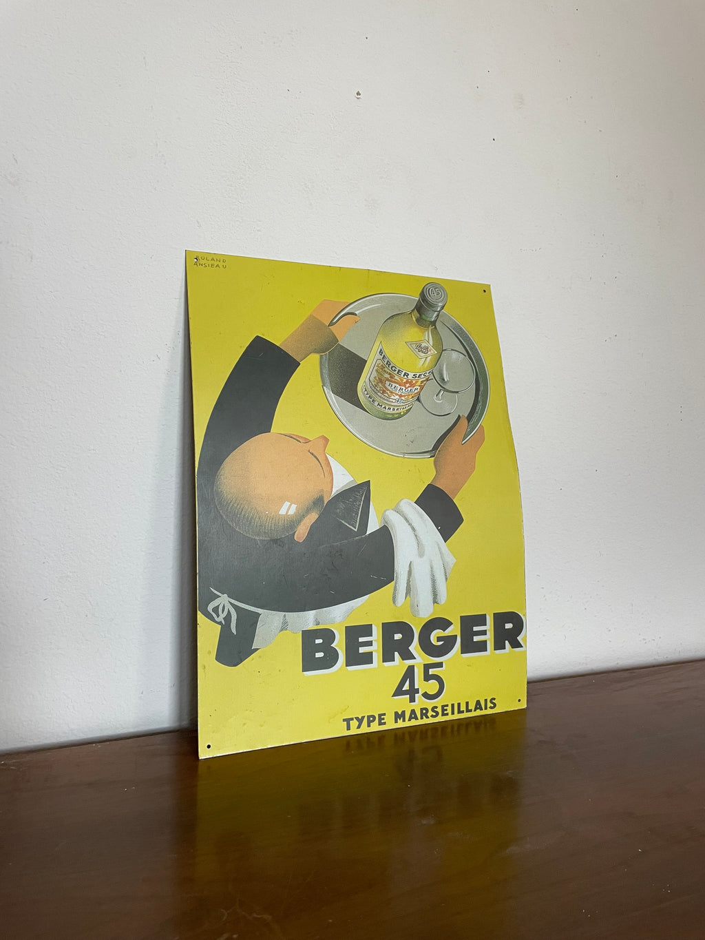 metal french wine poster