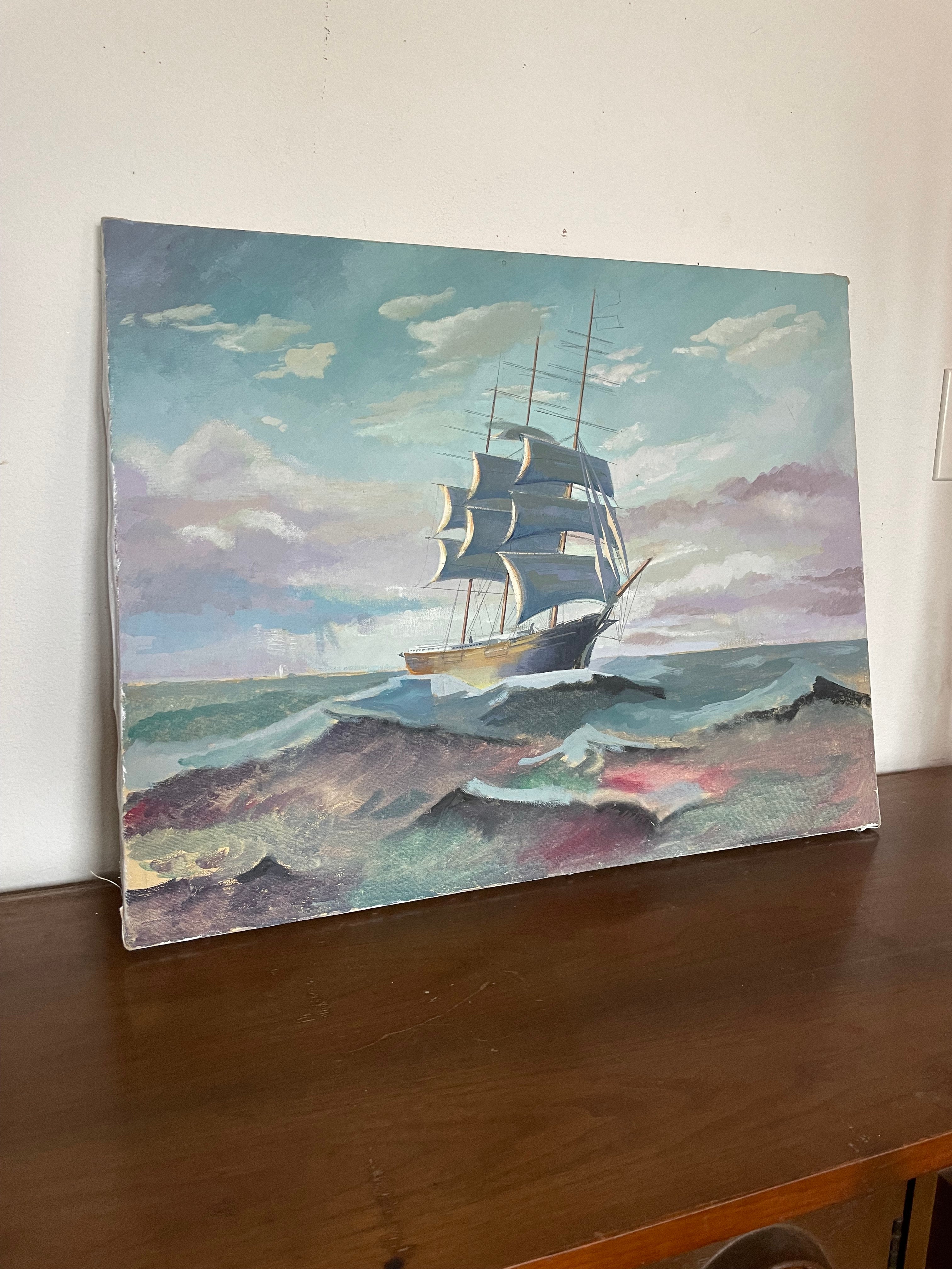 call the news, vintage painting of a ship is available for purchase
