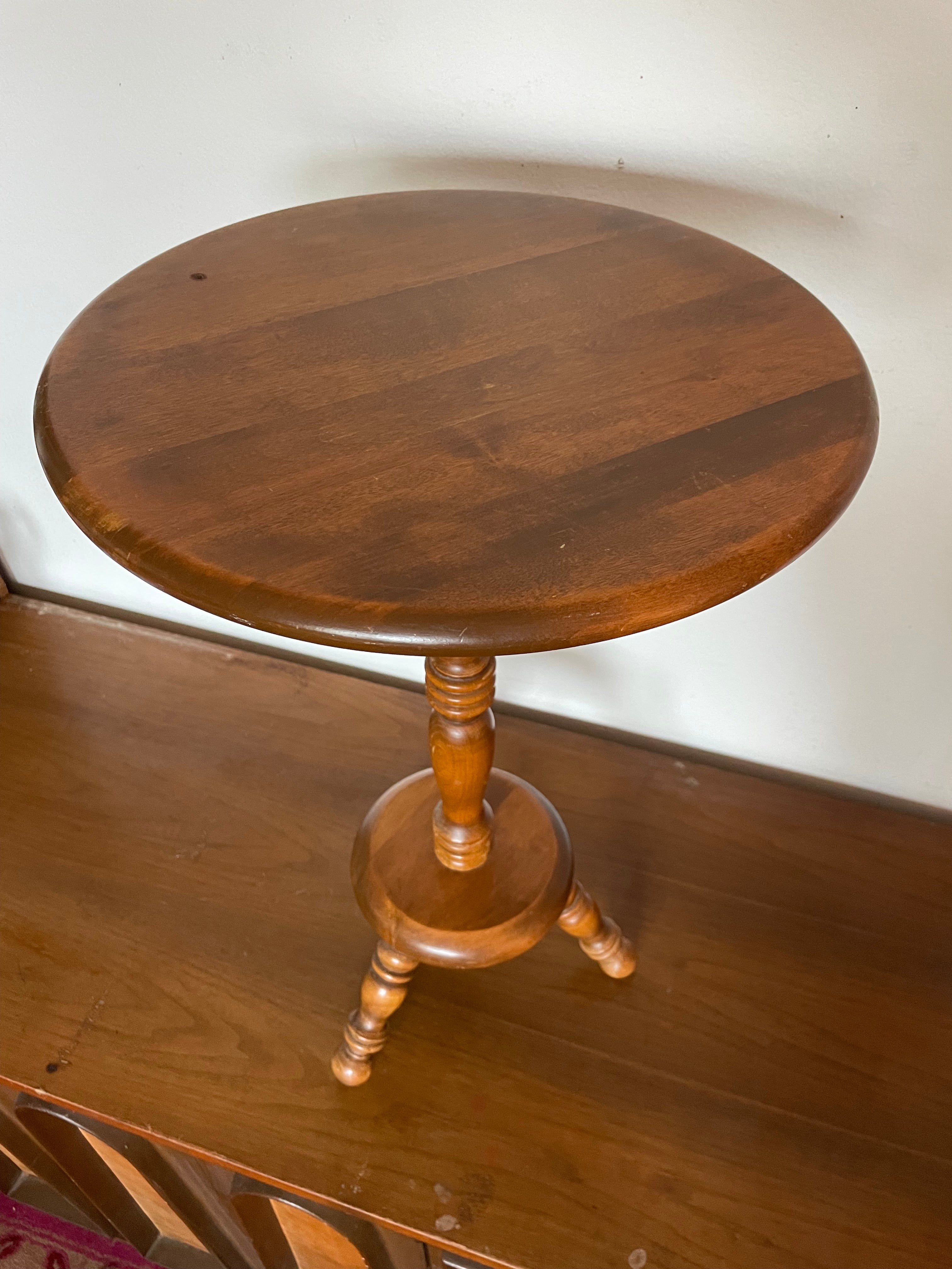 solid wood side table tripod base