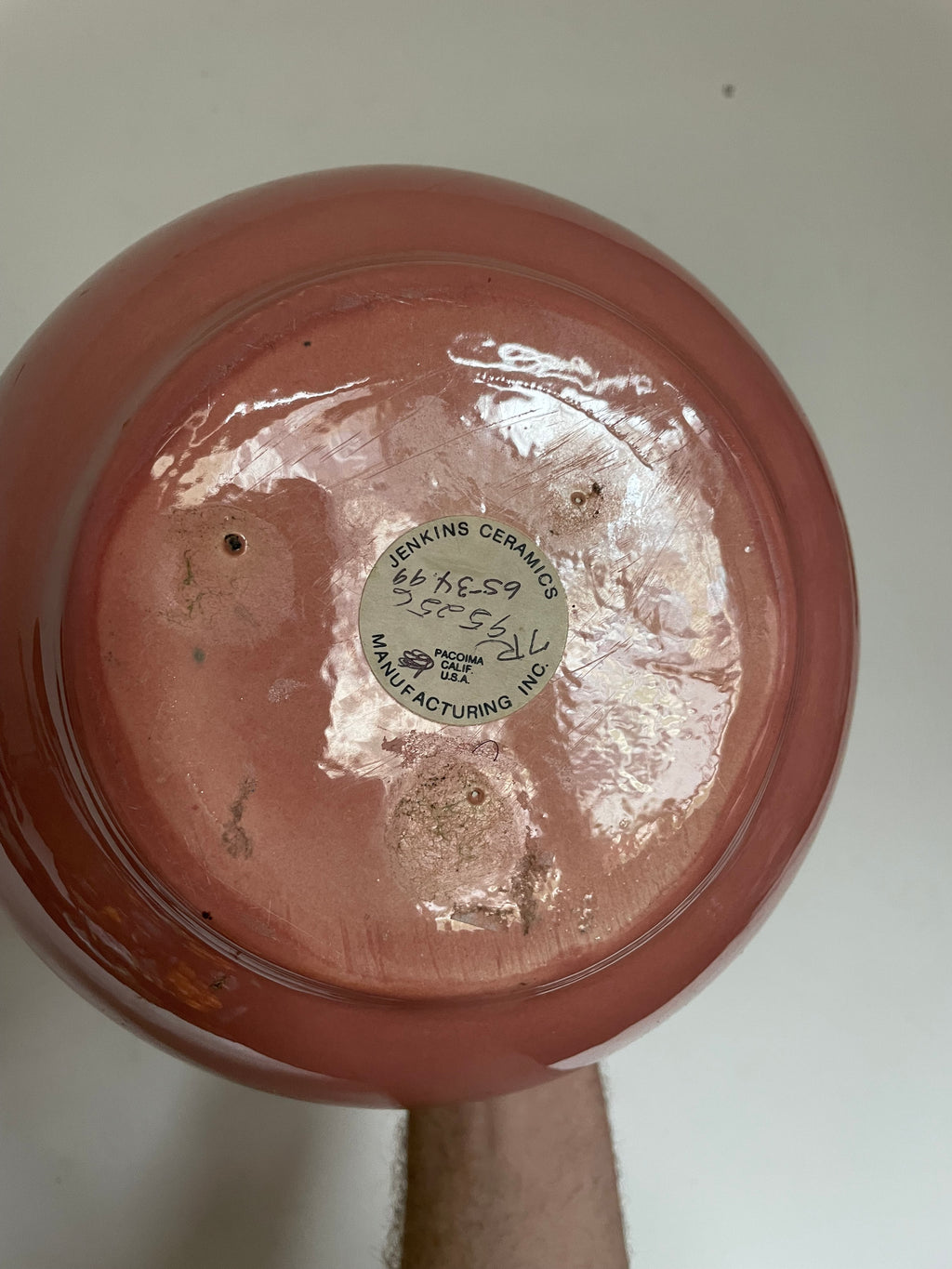 jenkins ceramic globular pink vase