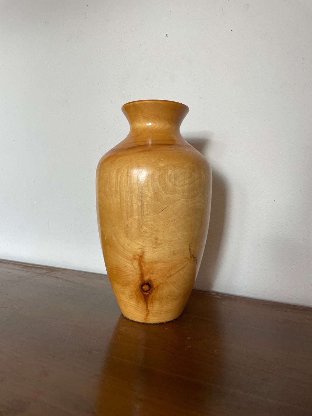 handmade turned oak vase