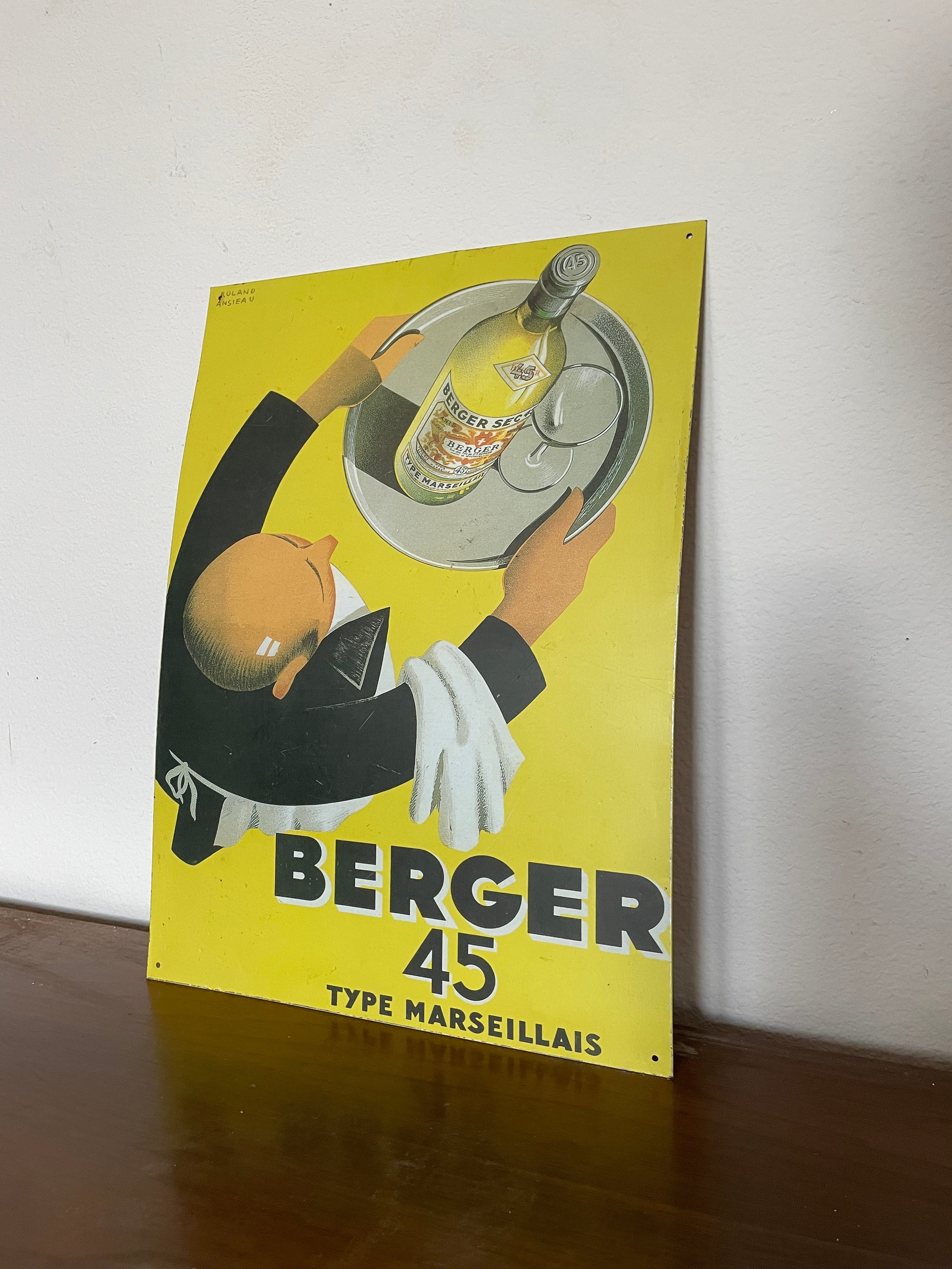 metal french wine poster